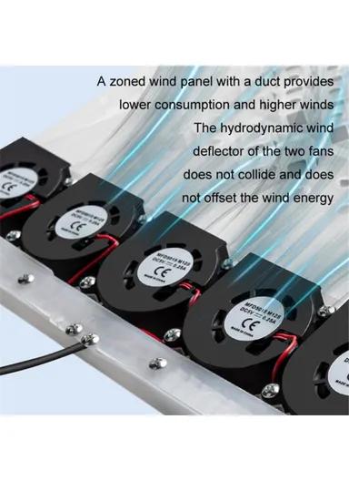 8-Fans Built-In USB Car Seat Summer Cooler Breathable Ice Silk Seat Cushion - Navy Blue