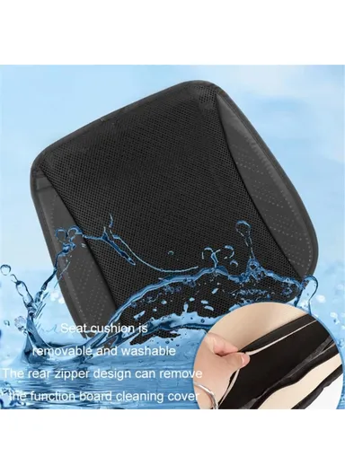 8-Fans Built-In USB Car Seat Summer Cooler Breathable Ice Silk Seat Cushion - Cyan