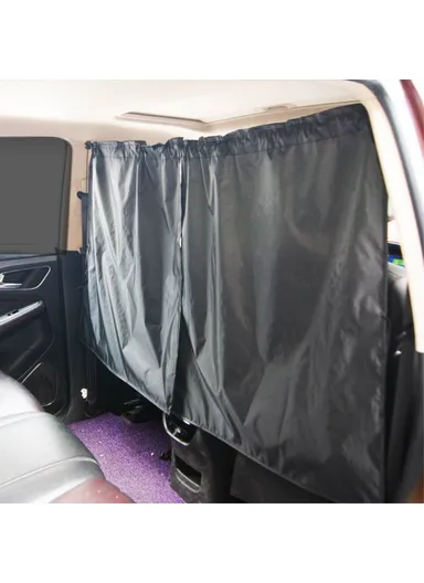 Double Layer 190T Pongee Privacy Protection Car Partition Curtain with 2 Rear Window Curtains &amp; Storage Bag