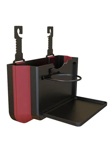 Car Back Seat Organizer, Foldable Storage Box Water Bottle Holder KJ02 (L24 x D3.5 x H16)cm - Black