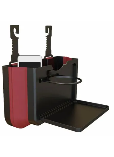 Car Back Seat Organizer, Foldable Storage Box Water Bottle Holder KJ02 (L24 x D3.5 x H16)cm - Black