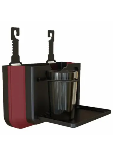 Car Back Seat Organizer, Foldable Storage Box Water Bottle Holder KJ02 (L24 x D3.5 x H16)cm - Black
