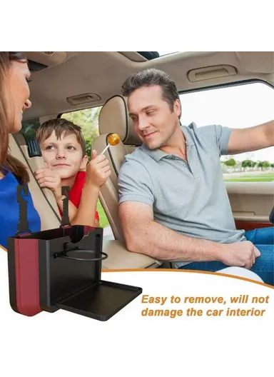 Car Back Seat Organizer, Foldable Storage Box Water Bottle Holder KJ02 (L24 x D3.5 x H16)cm - Black