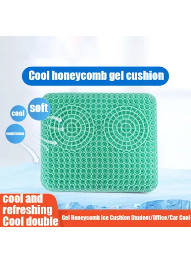 Cooling Breathable Car Seat Cushion Summer Anti-fatigue Honeycomb Soft PVC Chair Pad (L43 x W37 x T3.5)cm