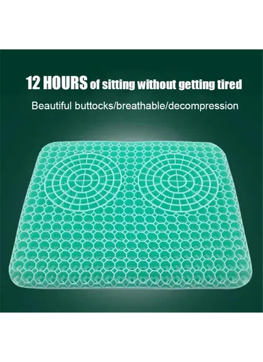 Cooling Breathable Car Seat Cushion Summer Anti-fatigue Honeycomb Soft PVC Chair Pad (L43 x W37 x T3.5)cm