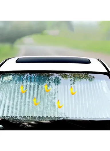 Summer Retractable Sunshade Car Interior Windshield Sun-proof Curtain CS-111 (L160 x W70)cm