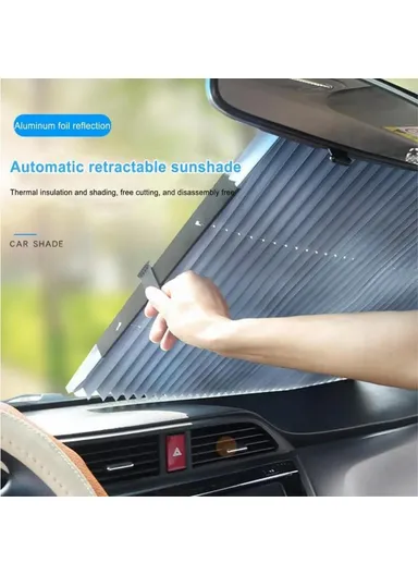 Summer Retractable Sunshade Car Interior Windshield Sun-proof Curtain CS-111 (L160 x W70)cm