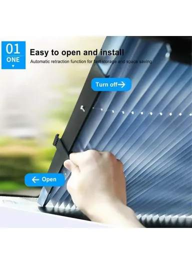 Summer Retractable Sunshade Car Interior Windshield Sun-proof Curtain CS-111 (L160 x W70)cm