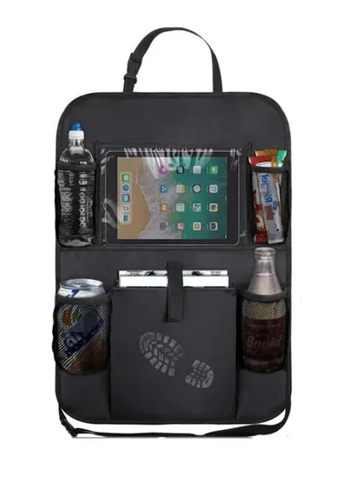Multi-Pocket Car Back Seat Organizer, Protector Hanging Storage Bag with Transparent Tablet Pouch BY-1050 (L60 x W41)cm