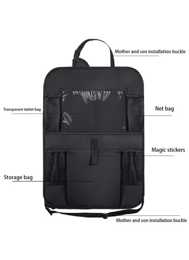 Multi-Pocket Car Back Seat Organizer, Protector Hanging Storage Bag with Transparent Tablet Pouch BY-1050 (L60 x W41)cm