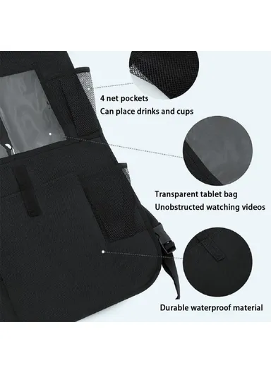 Multi-Pocket Car Back Seat Organizer, Protector Hanging Storage Bag with Transparent Tablet Pouch BY-1050 (L60 x W41)cm