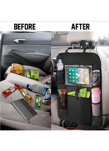 Multi-Pocket Car Back Seat Organizer, Protector Hanging Storage Bag with Transparent Tablet Pouch BY-1050 (L60 x W41)cm