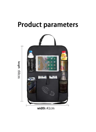 Multi-Pocket Car Back Seat Organizer, Protector Hanging Storage Bag with Transparent Tablet Pouch BY-1050 (L60 x W41)cm