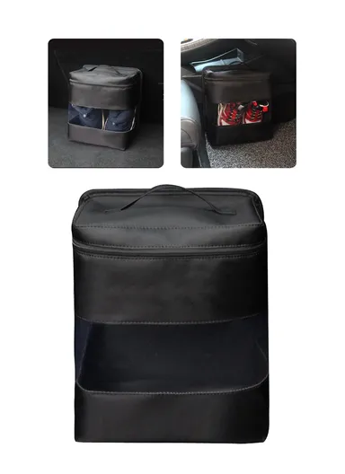 Car Vehicle Storage Pouch, Multi-Use Waterproof Oxford Cloth Shoe Bag Organizer (L26 x D15 x H33)cm - Black