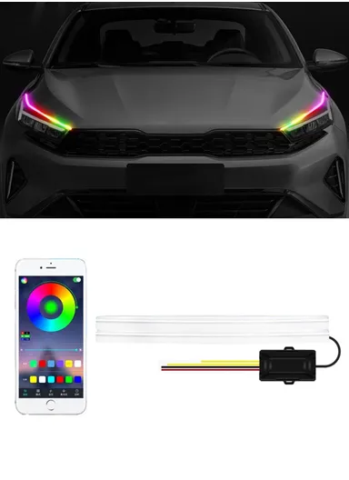 2-Pcs Colorful Car Decoration Lamps Bluetooth-compatible APP Control LED Strip Lights D06-12 