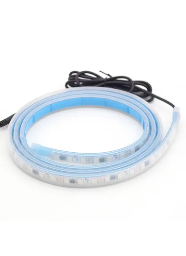 1.5m Universal Car LED Lights Exterior RGB Hood Light Strip, Multi-Use Waterproof Headlight Dynamic RGB Exterior Car Strip Lights G15