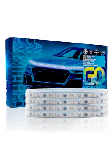 1.5m Car Hood LED Strip Lights, Exterior Lights PVC Engine Hood Guide Decorative Light for Car Truck G15F 