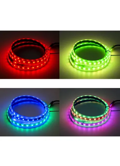 120cm Car LED Hood Light Strip with Remote Control, Waterproof Dynamic Car Decorative Light, Multi-Use Car Atmosphere Lamp JG02
