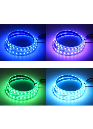 120cm Car LED Hood Light Strip with Remote Control, Waterproof Dynamic Car Decorative Light, Multi-Use Car Atmosphere Lamp JG02