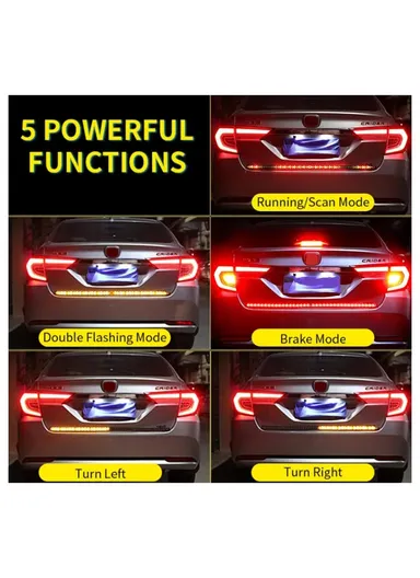 2.2m Multi-Use Flexible 12/24V LED Tailgate Light Bar Turn Signal Brake Light Strip 