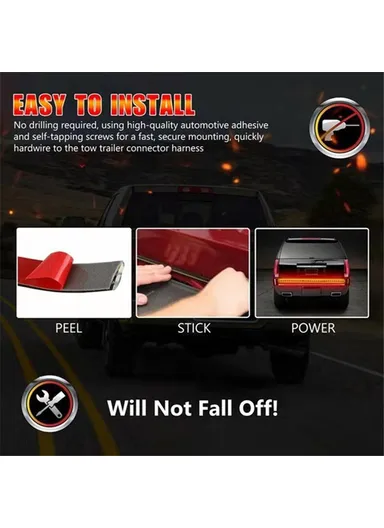 2.2m Multi-Use Flexible 12/24V LED Tailgate Light Bar Turn Signal Brake Light Strip 