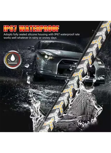 2.2m Multi-Use Flexible 12/24V LED Tailgate Light Bar Turn Signal Brake Light Strip 