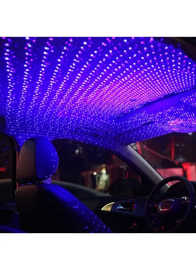26.5cm Auto Roof Ceiling Decoration Atmosphere Lamp Colorful LED Star Night Lights Projector for Car Home Party - Blue