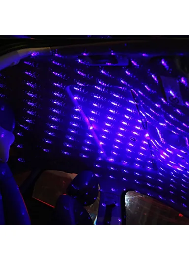 26.5cm Auto Roof Ceiling Decoration Atmosphere Lamp Colorful LED Star Night Lights Projector for Car Home Party - Blue