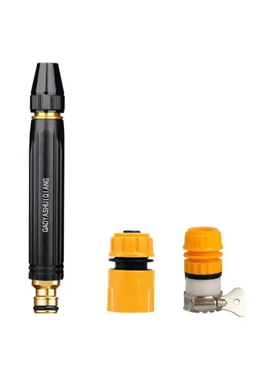 High Pressure Car Washing Spray Nozzle Aluminum Alloy Car Cleaning Watering Spray Gun with 10m Water Hose (L15.5 x W2.5)cm