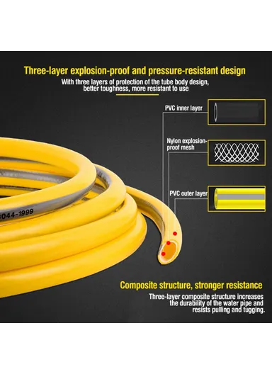 High Pressure Car Washing Spray Nozzle Aluminum Alloy Car Cleaning Watering Spray Gun with 10m Water Hose (L15.5 x W2.5)cm