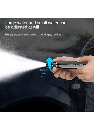 High Pressure Car Washing Spray Nozzle Aluminum Alloy Car Cleaning Watering Spray Gun with 10m Water Hose (L15.5 x W2.5)cm