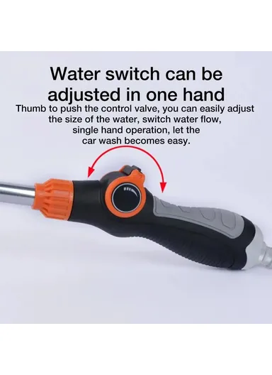 Household Car Washing Spray Nozzle, High Pressure Water Spray, Multiple Spray Modes, Car Water Gun Cleaning Tool (D7 x H47)cm