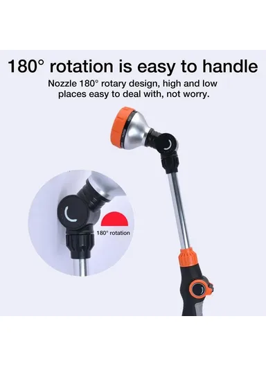 Household Car Washing Spray Nozzle, High Pressure Water Spray, Multiple Spray Modes, Car Water Gun Cleaning Tool (D7 x H47)cm