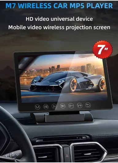 7-Inch Wireless FM Transmitter Car MP5 Player 1080P HD WiFi Wireless Screen Projection Display TF Card / U Disk / AUX Player M7