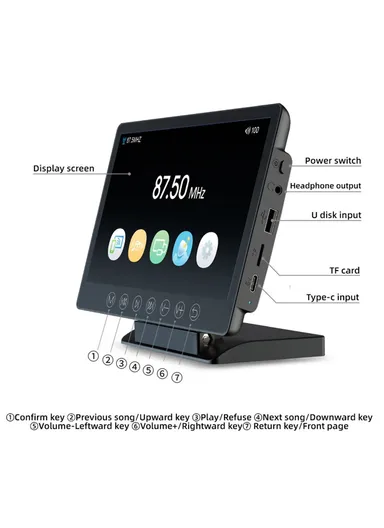 7-Inch Wireless FM Transmitter Car MP5 Player 1080P HD WiFi Wireless Screen Projection Display TF Card / U Disk / AUX Player M7