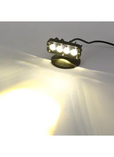 IP68 Waterproof 12 - 60V Motorcycle LED Aluminum Shell Spotlight Red Blue Strobe Light