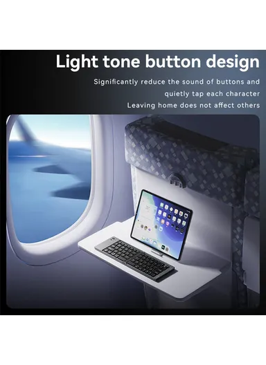 150mAh Rechargeable Ultra Slim Mini Two-Fold Bluetooth-compatible Keyboard, Multifunctional English &amp; Arabic Keyboard KB27 