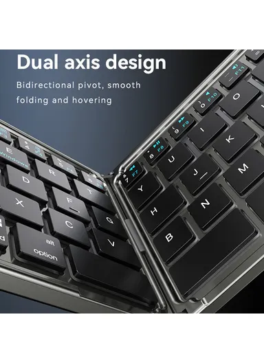 150mAh Rechargeable Ultra Slim Mini Two-Fold Bluetooth-compatible Keyboard, Multifunctional English &amp; Arabic Keyboard KB27 