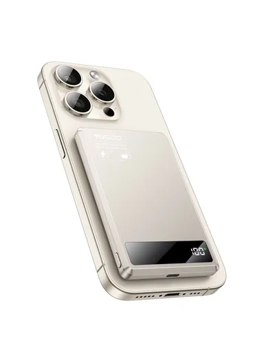 5000mAh Ultra-Thin Magnetic Wireless Power Bank, Digital Display Portable Phone Charger YP66 