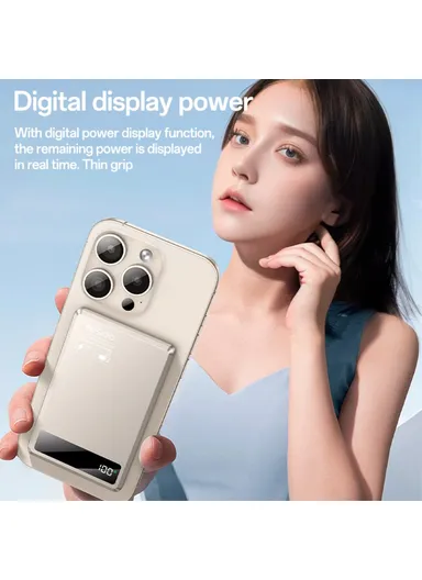 5000mAh Ultra-Thin Magnetic Wireless Power Bank, Digital Display Portable Phone Charger YP66 