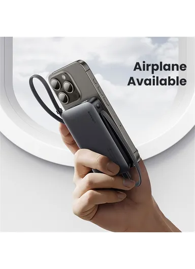 5000mAh 20W Star Series Power Bank with Dual Cable Type-C + iP, Portable LED Display Phone Charger CD228 - Silver
