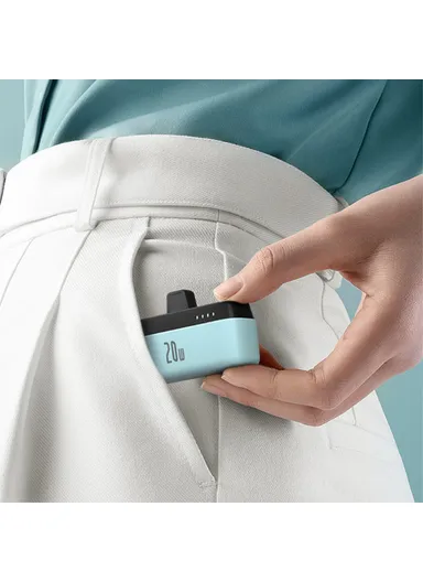 5000mAh 20W Portable Lightning Connector Power Bank, PD Mini Pocket Fast Charger, Emergency Phone Battery Pack T160 (L8.1 x W3.5)cm - Sky Blue / Lightning Connector