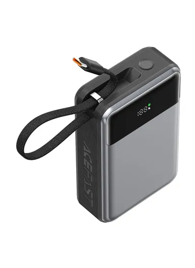 20000mAh 65W Portable Power Bank, PD Phone Charger with Built-In Type-C Cable M21-20000
