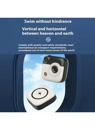 10000mAh Camera Shaped Magnetic Wireless Power Bank Charger, Phone External Battery Pack E49 - Blackish Green