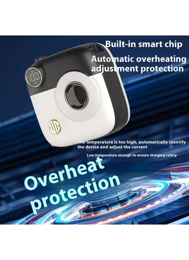 10000mAh Camera Shaped Magnetic Wireless Power Bank Charger, Phone External Battery Pack E49 - Black