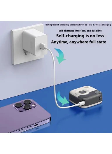 10000mAh Camera Shaped Magnetic Wireless Power Bank Charger, Phone External Battery Pack E49 - Purple