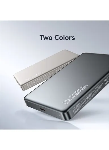 PD20W Aluminum Alloy Power Bank 10000mAh Wireless Charging Portable Battery CD242 - Titanium