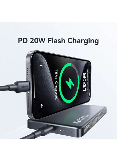 PD20W Aluminum Alloy Power Bank 10000mAh Wireless Charging Portable Battery CD242 - Titanium