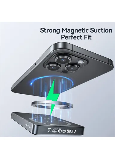 PD20W Aluminum Alloy Power Bank 10000mAh Wireless Charging Portable Battery CD242 - Titanium