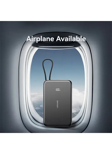 5000mAh 20W Ultra-Thin Magnetic Power Bank, Digital Display Phone Charger with Type-C Cable CD227 - Titanium